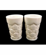 Set of 2 Milk Glass 10 oz. Tumblers, Vintage Westmoreland &quot;Old Quilt&quot; Pa... - $26.82 CAD