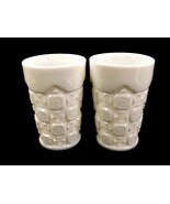 Set of 2 Milk Glass 10 oz. Tumblers, Vintage Westmoreland &quot;Old Quilt&quot; Pa... - £15.37 GBP