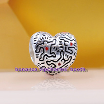 2022 Release 925 Sterling Silver Keith Haring Collection Line Art People Charm  - £13.47 GBP