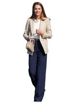 Kate Middleton Inspired Cotton Beige Double Breasted Peak Lapel Blazer J... - $1,969.42 MXN