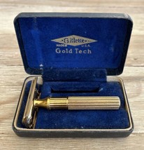 VINTAGE GILLETTE GOLD TECH RAZOR  - CIRCA 1930/40s W/Box - £46.08 GBP