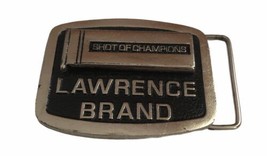 Vintage Lawrence Brand Shot Of Champions Solid Brass Belt Buckle Silver ... - $14.78
