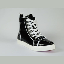 Mens High Top Shoes By FIESSO AURELIO GARCIA, Shiny Patent Leather 2416 Black image 2
