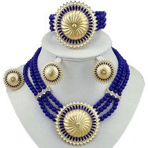 African Bead Jewelry Sets Fine Necklace Bridal Wedding Jewelry sets Women Neckla - £34.76 GBP