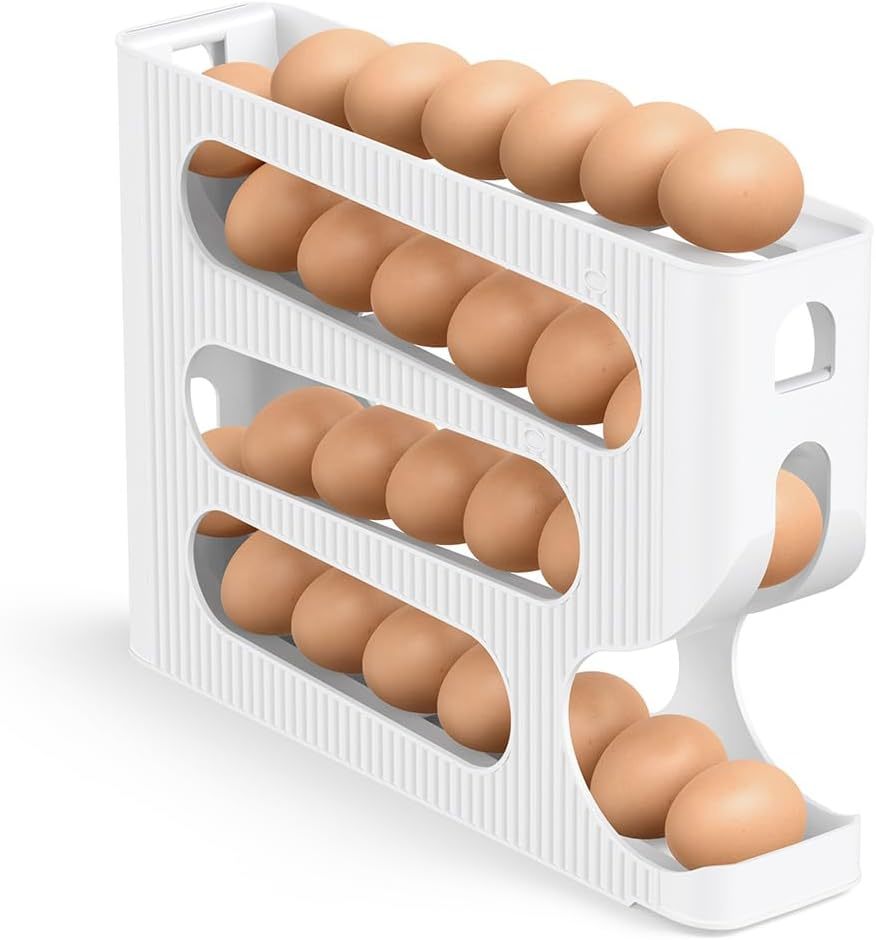 Egg Holder For Fridge, Automatic Rolling Egg Dispenser For Refrigerator, - $31.94