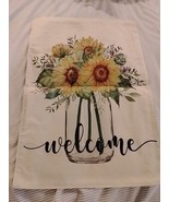 Spring Summer Floral Welcome Garden Flag Double Sided Floral Mason Jar 1... - $9.99