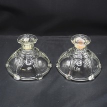 Anchor Hocking Pair Oyster &amp; Pearl Royal Clear Taper Candle Stick Holders - £15.81 GBP