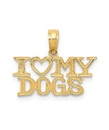 14K Yellow Gold I Love My Dogs Pendant - $253.01 CAD
