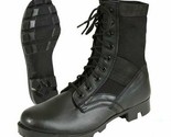 MILITARY JUNGLE COMBAT BOOTS BLACK SUMMER HOT WEATHER VENTED ALL SIZES  - $46.58