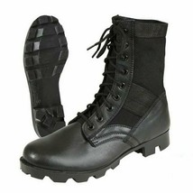 Military Jungle Combat Boots Black Summer Hot Weather Vented All Sizes - £34.80 GBP