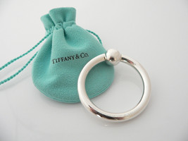 Tiffany &amp; Co Sterling Silver Circle Baby Rattle Teether Rare Gift Pouch Love - £237.66 GBP