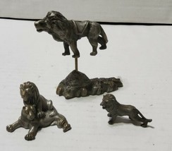 Vintage Pewter Lions Set of 3 Hudson Collectibles Home Decoration  - £36.61 GBP