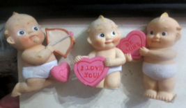 3 resin Kewpie Figures Valentine Cupid Figurines - £14.54 GBP