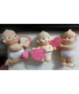 3 resin Kewpie Figures Valentine Cupid Figurines - $18.49