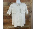 10,000 Ft Above Sea Level Shirt Button Front Mens Size L White Brown Che... - $8.41