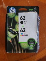 HP 62 (N9H64FN) Ink Cartridge - 2 Pack Open Box Black And Tri Color 2018 - $27.15