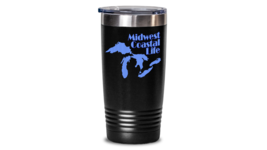 Great Lakes Tumbler Midwest Coastal Life Travel Cup Michigan Native Fresh Water - £21.69 GBP+