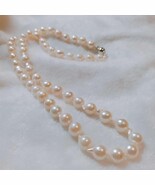 Handmade Japanese Akoya baroque pearls necklace X&#39;mas gift Birthday gift - $280.00