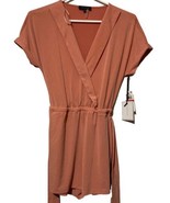 New $109 1. State Short Sleeve Wrap Front Tie Waist Peach Romper Size XS - $34.64