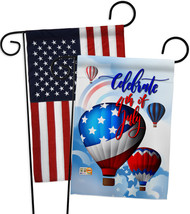 July 4th Hot Air Balloon - Impressions Decorative USA - Applique Garden Flags Pa - £24.83 GBP