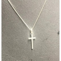 DELICATE 925 STERLING SILVER AND COLORLESS GEMS CROSS PENDANT  NECKLACE SKY - $32.18