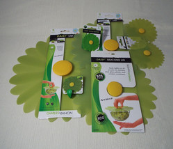 Charles Viancin Silicone Green Daisy Lids, Drink Covers, and Bottle Stopper - £45.46 GBP