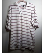 FootJoy FJ Golf Polo Shirt Bonita Bay Club XL White Pink Black Striped M... - $23.09 CAD