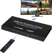 HDMI Multi-Viewer Switch 4X1, HDMI Quad Seamless Switcher 4 in 1 Out Sup... - $1,970.11 MXN