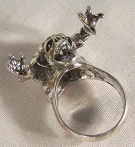 2 Deluxe Gothic Creature New Silver Biker Ring BR02 Mens Novelty Rings Unusual - £15.17 GBP