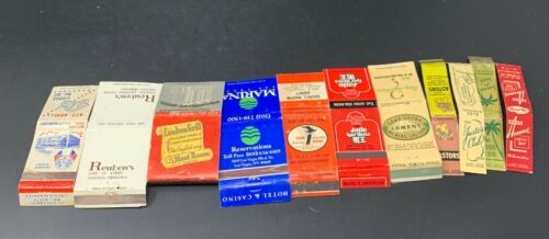 Primary image for Lot of 11 Matchbook Covers Various Establishments SOME SLIM SIZE 20-674