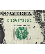 Broken Ladder 0-7 Fancy Serial Number One Dollar Bill 10467235 - $19.34