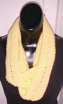 Hand Crochet Yellow Acrylic Loop/Circle Scarf New - £6.88 GBP