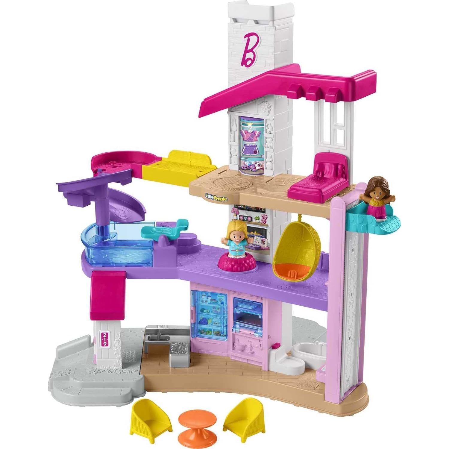 Fisher-Price Little People Barbie Toddler Playset Little Dreamhouse With Music &