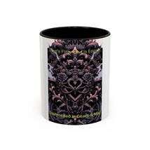 Gothic Floral Heart Artwork Accent Mug 11oz 15oz Ornate Rose Mandala - $18.79+
