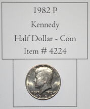1982 P, Kennedy Half Dollar, # 4224, half dollar coin, vintage coins, ra... - $30.30