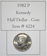 1982 P, Kennedy Half Dollar, # 4224, half dollar coin, vintage coins, ra... - $30.30
