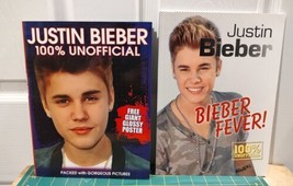 2 Justin Bieber 100% Unofficial Books - Lg Poster, Bieber Fever, Packed w/ Pics  - £13.61 GBP