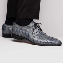 Men's Shoes genuine caiman crocodile dress derby's Tulum Gray image 6