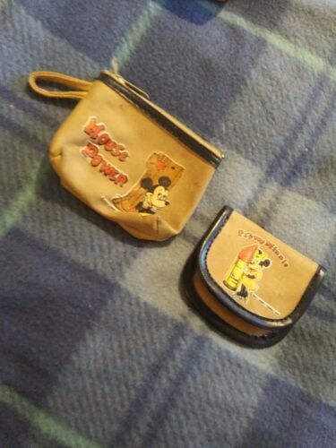 Mickey Mouse Vintage MOUSE POWER Coin Wallet w Belt Loop Walt Disney Productions - £11.18 GBP