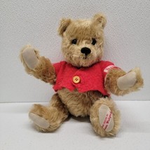 Vintage Handcrafted By Joanne Wietgrefe Jointed Teddy Bear Red Sweater - £34.95 GBP
