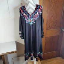 NWT Womans Exclusive Black Dress Cold Shoulders Floral/Geometric Design XXL - £17.61 GBP
