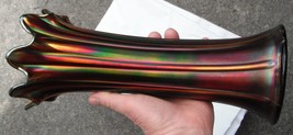 Thin Rib mid-size  Vase--4.625&quot; base--Purple--r.ahe-old 390..carnival glass - £176.00 GBP