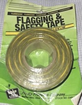 Fluorescent Yellow and Black Safety Striped Flagging Tape 1 3/16&quot; x 150 ft Roll - $4.99
