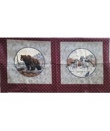 Wolves and Bear Quilt Craft Sewing Pillow Panel 37&quot; x 17.5&quot; Cranston VIP... - £5.44 GBP