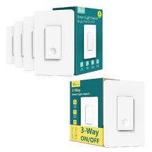 Single Pole Smart Light Switch 4 Pack Bundle With 3 Way Smart Light Switch. - £54.09 GBP