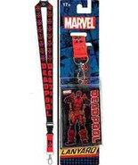 Marvels Deadpool Name and Eye Logos Lanyard with Logo Badge Holder NEW U... - £4.58 GBP