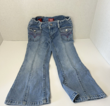 Levi’s Girls Flap Pocket Flare Jeans Adjustable Waistband Size 5 Bell bottom - £8.44 GBP
