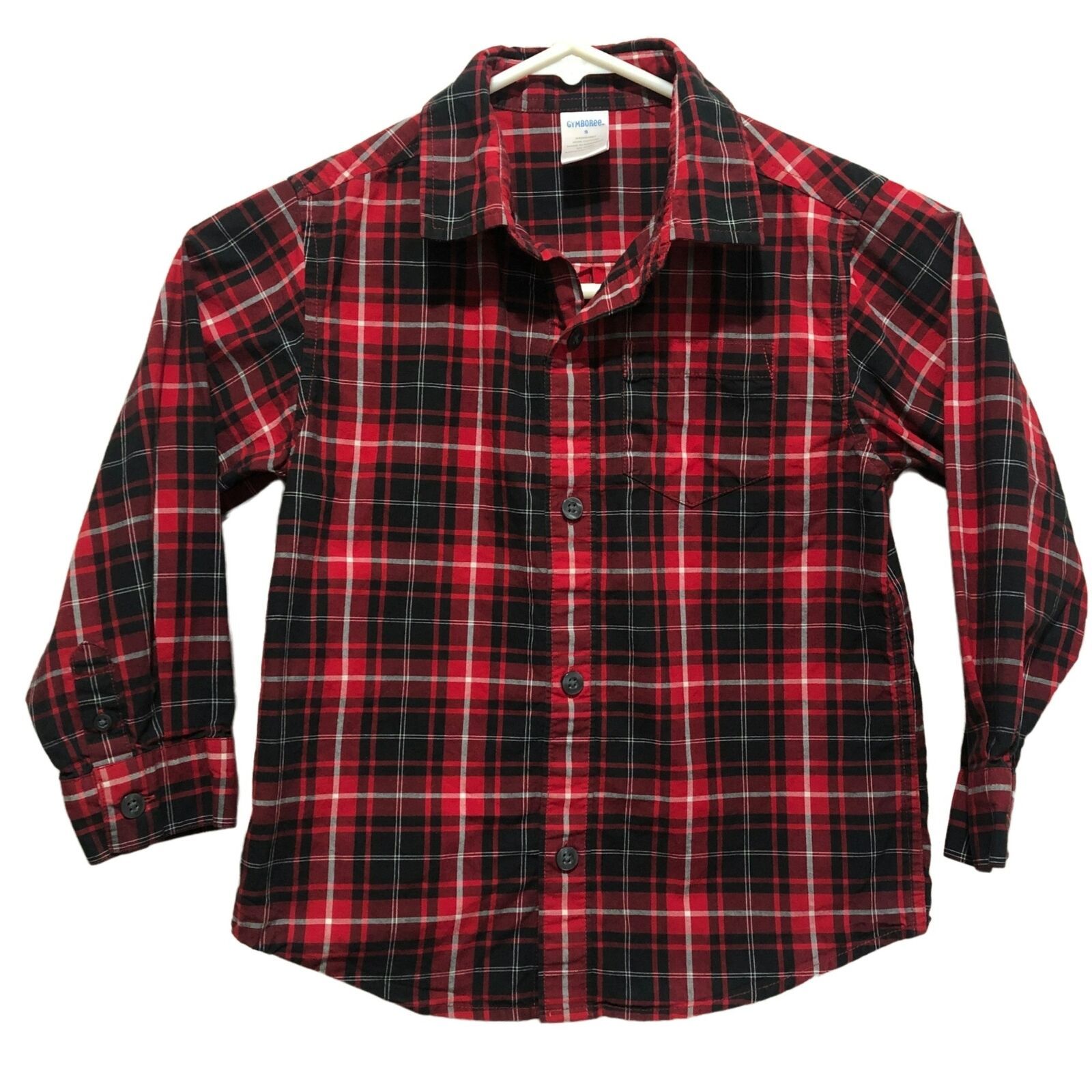 Gymboree Size 5 Boys Long Sleeve Red Plaid Button Up Shirt Holiday Christmas - $12.00