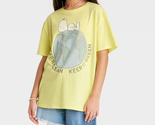 NEW Girls Snoopy Clean Green Earth Tee sz M or L yellow graphic t-shirt ... - $7.95