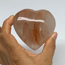 228.9g, 2.9&quot;x3&quot;x1.3&quot; Red Hematoid Quartz Heart Crystal @Madagascar, B30523 - £14.45 GBP